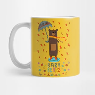 Baby Bears in the rain Mug